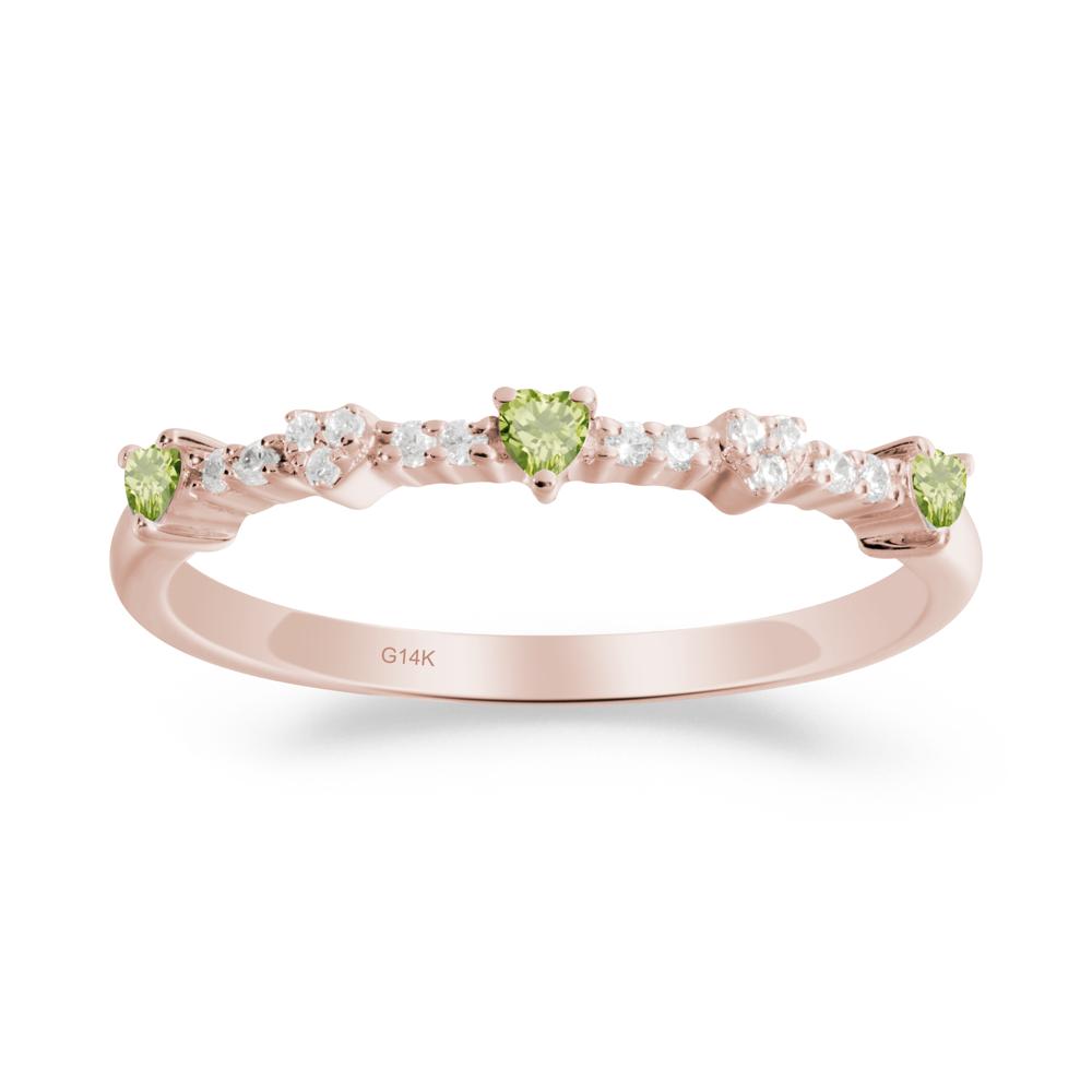 Simple Heart Shaped Peridot Promise Ring - LUO Jewelry #metal_14k rose gold