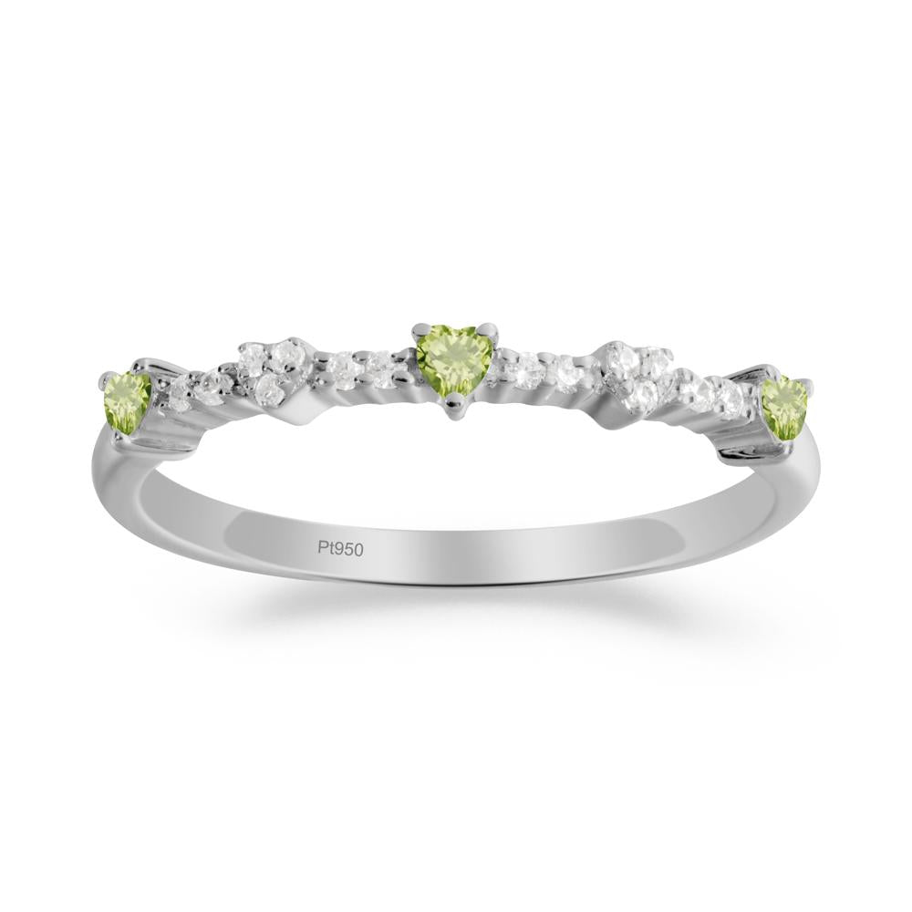 Simple Heart Shaped Peridot Promise Ring - LUO Jewelry #metal_platinum
