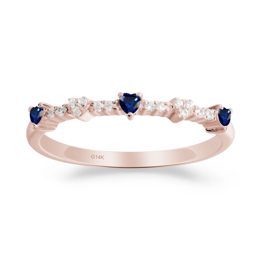 Simple Heart Shaped Sapphire Promise Ring - LUO Jewelry #metal_14k rose gold