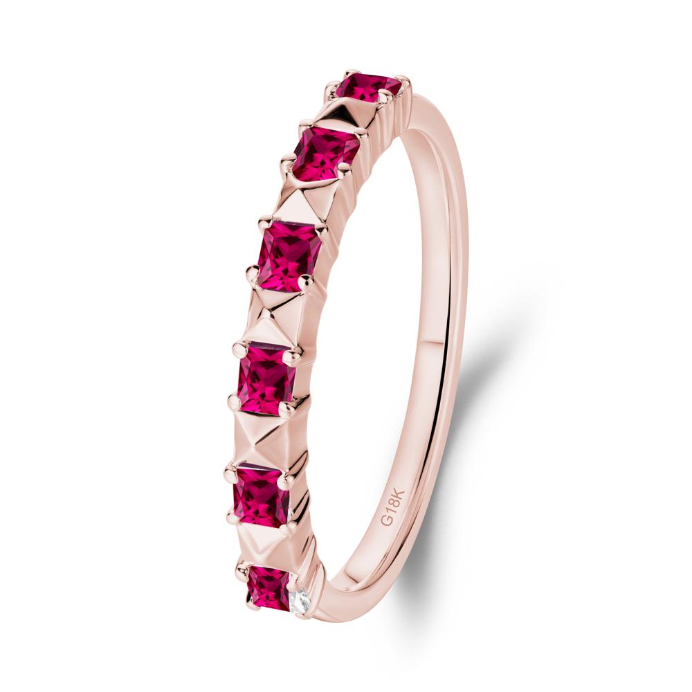 Princess Cut Ruby Eternity Ring - LUO Jewelry #metal_18k rose gold