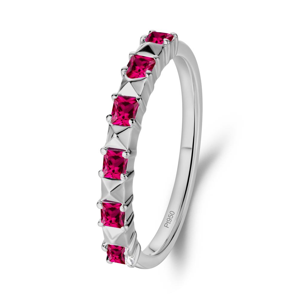 Princess Cut Ruby Eternity Ring - LUO Jewelry #metal_platinum