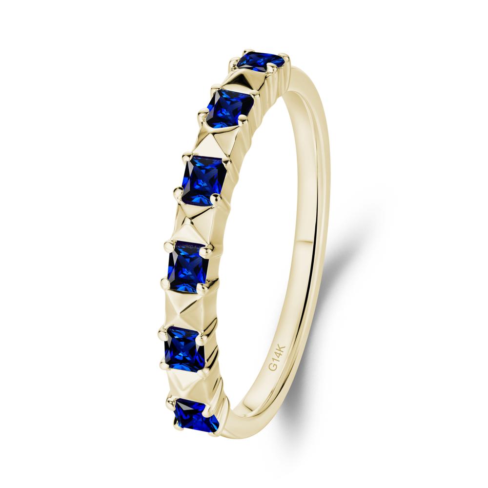 Princess Cut Sapphire Stacking Ring - LUO Jewelry #metal_14k yellow gold