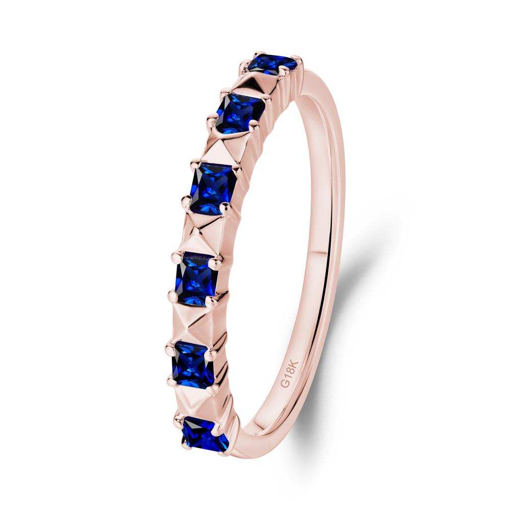 Princess Cut Sapphire Stacking Ring - LUO Jewelry #metal_18k rose gold