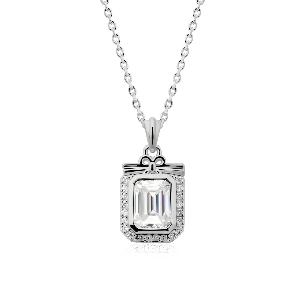 Graduation Halo Moissanite Necklace - LUO Jewelry #metal_platinum