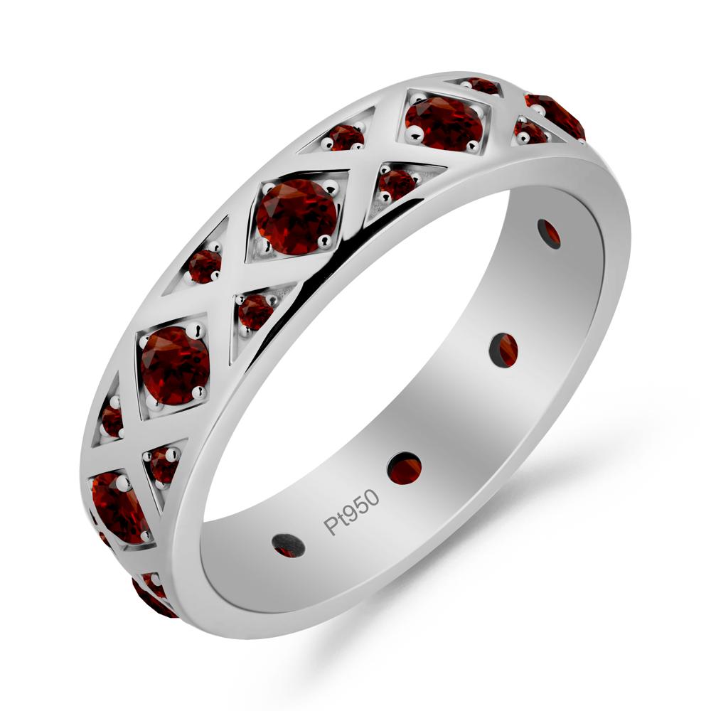 Garnet and Garnet Eternity Band Ring - LUO Jewelry #metal_platinum