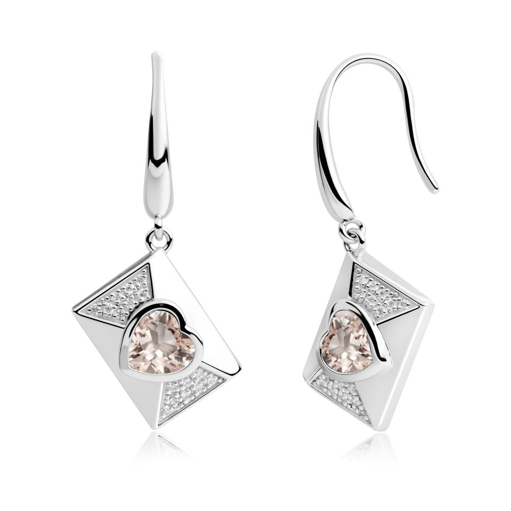 Secret Admirer Morganite Envelope Fish Hook Earrings - LUO Jewelry #metal_18k white gold
