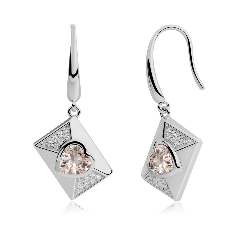 Secret Admirer Morganite Envelope Fish Hook Earrings - LUO Jewelry #metal_platinum