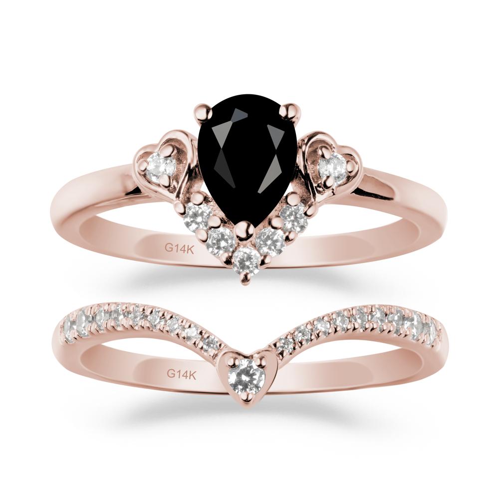 Black Spinel Tiara Ring Set - LUO Jewelry #metal_xxxxx