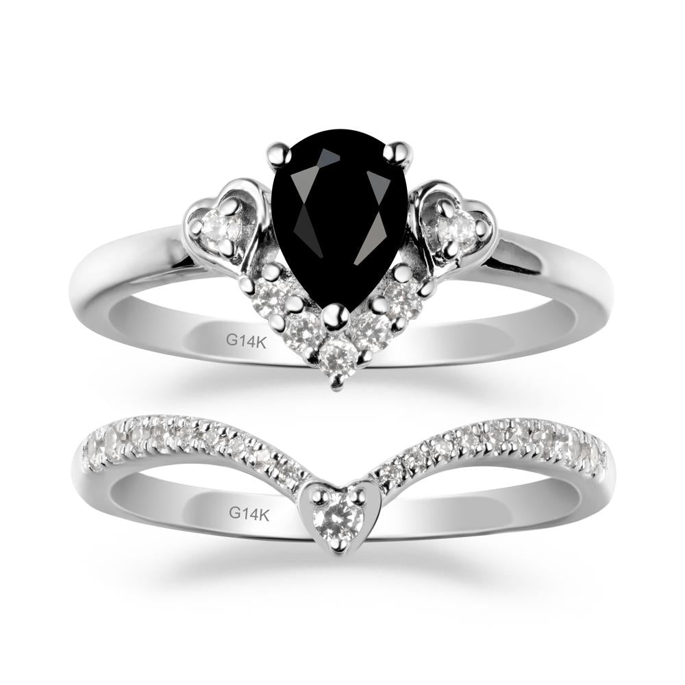 Black Spinel Tiara Ring Set - LUO Jewelry #metal_xxxxx
