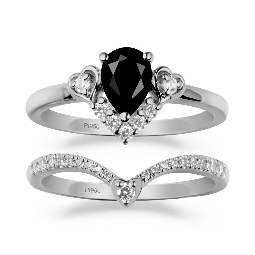 Black Spinel Tiara Ring Set - LUO Jewelry #metal_xxxxx