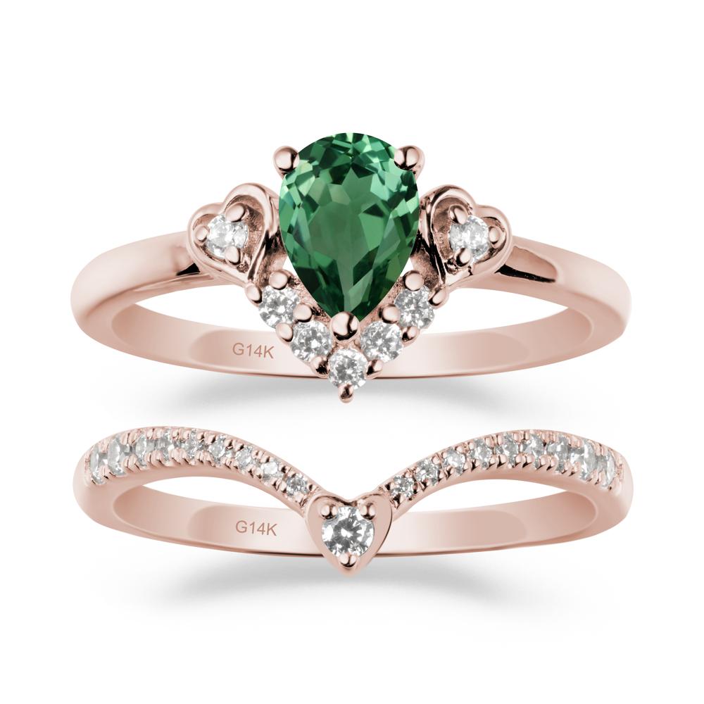 Green Sapphire Tiara Ring Set - LUO Jewelry #metal_xxxxx