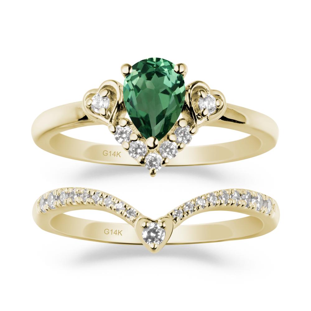 Green Sapphire Tiara Ring Set - LUO Jewelry #metal_xxxxx
