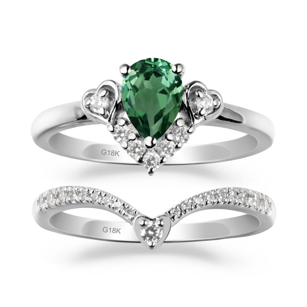 Green Sapphire Tiara Ring Set - LUO Jewelry #metal_xxxxx