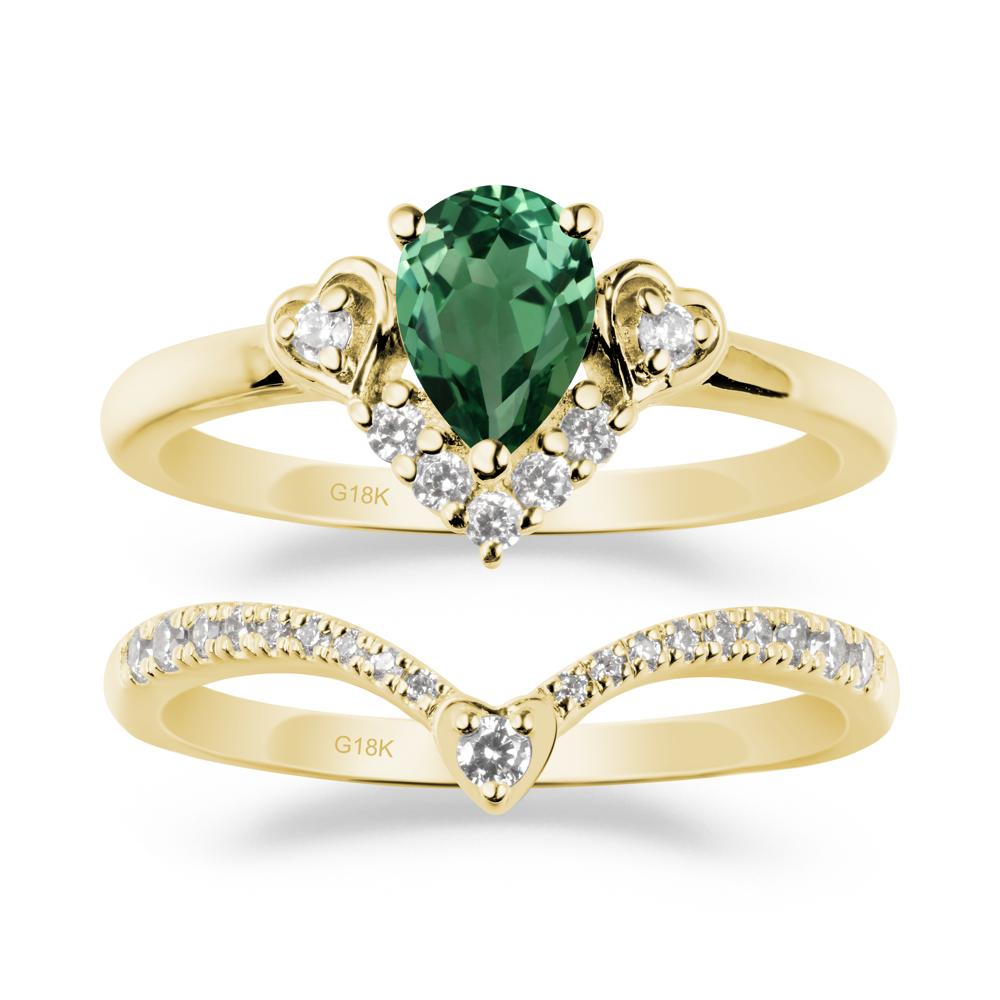 Green Sapphire Tiara Ring Set - LUO Jewelry #metal_xxxxx