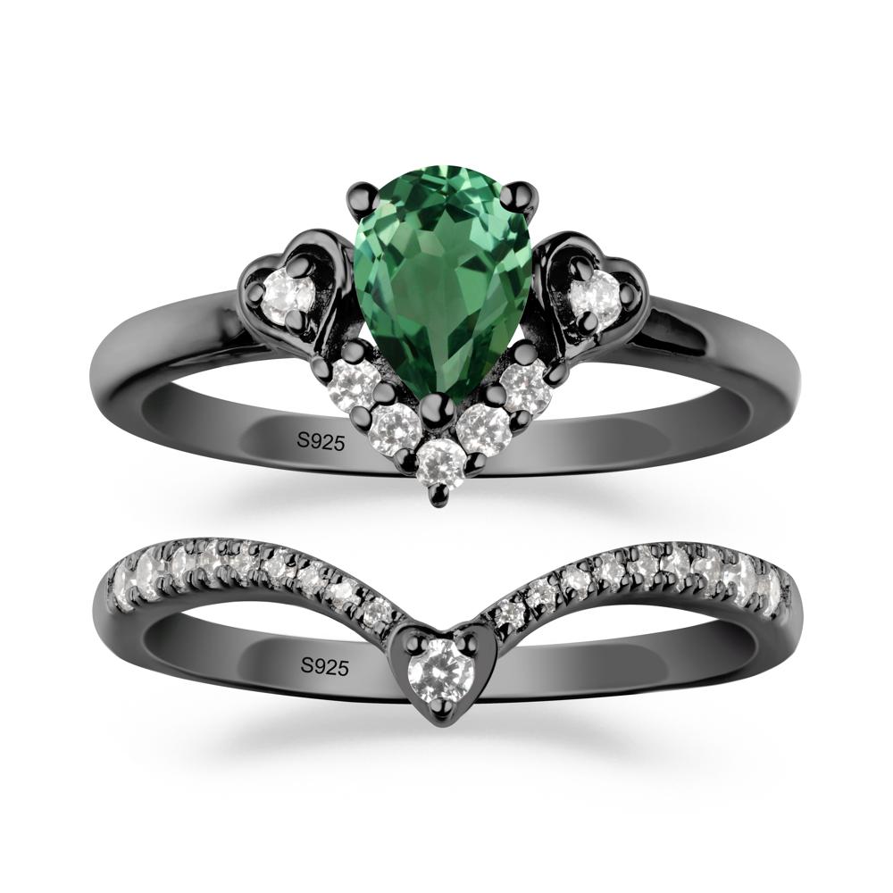 Green Sapphire Tiara Ring Set - LUO Jewelry #metal_xxxxx