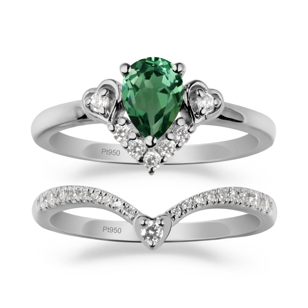 Green Sapphire Tiara Ring Set - LUO Jewelry #metal_xxxxx