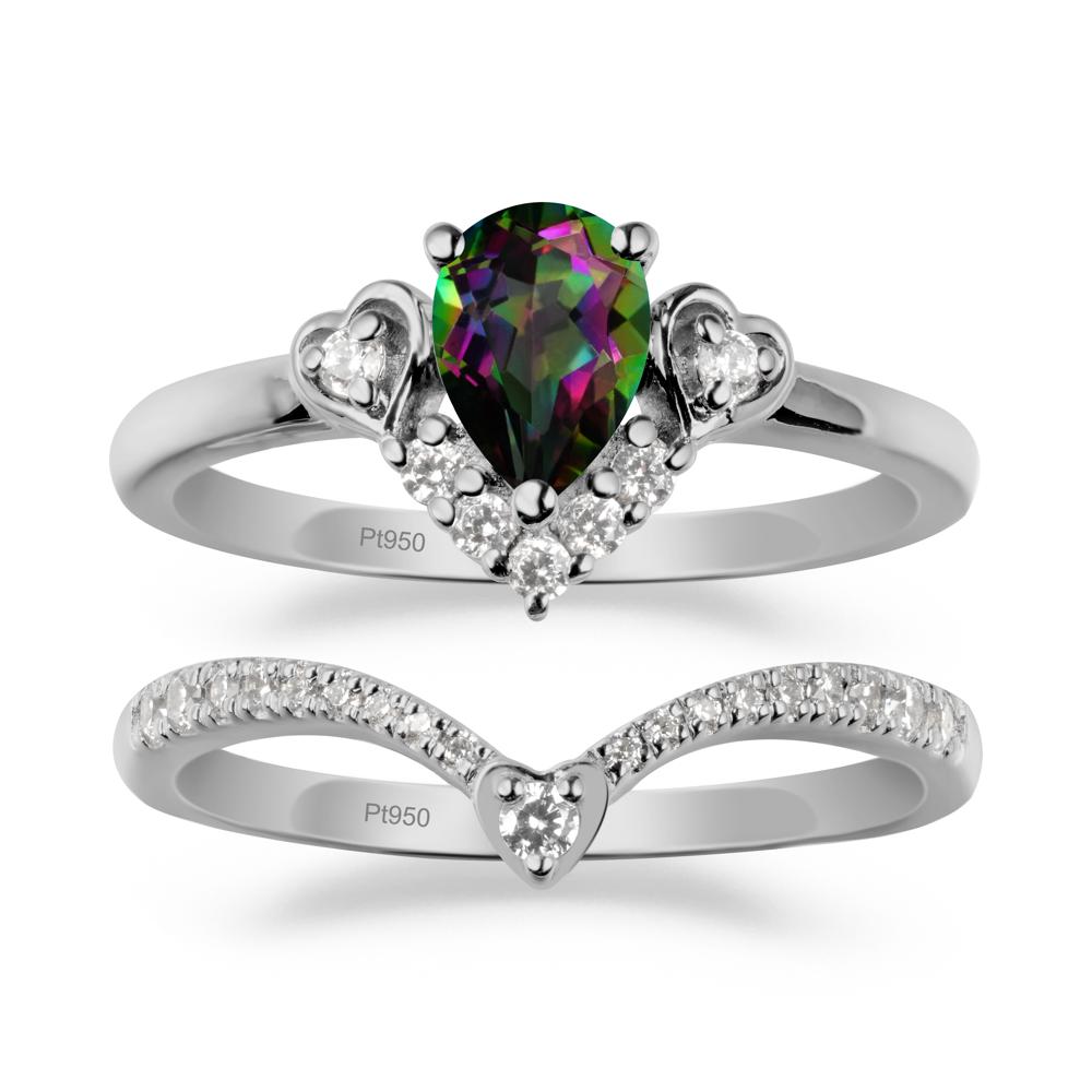 Pear-Cut Mystic Topaz Heart Bridal Set - LUO Jewelry #metal_xxxxx
