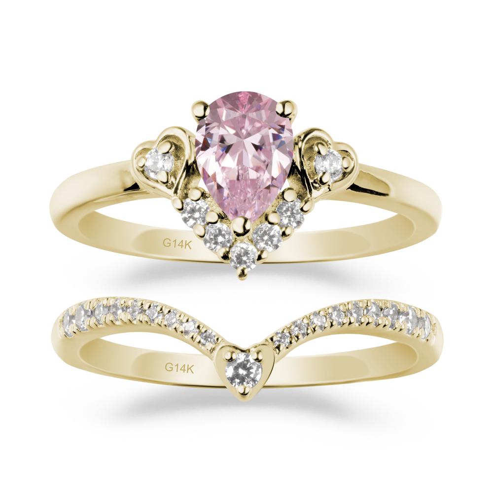 Pink Cubic Zirconia Tiara Ring Set - LUO Jewelry #metal_xxxxx