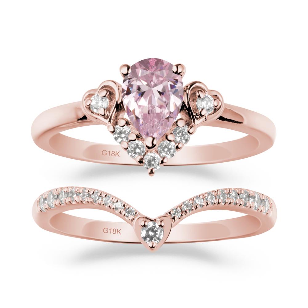 Pink Cubic Zirconia Tiara Ring Set - LUO Jewelry #metal_xxxxx