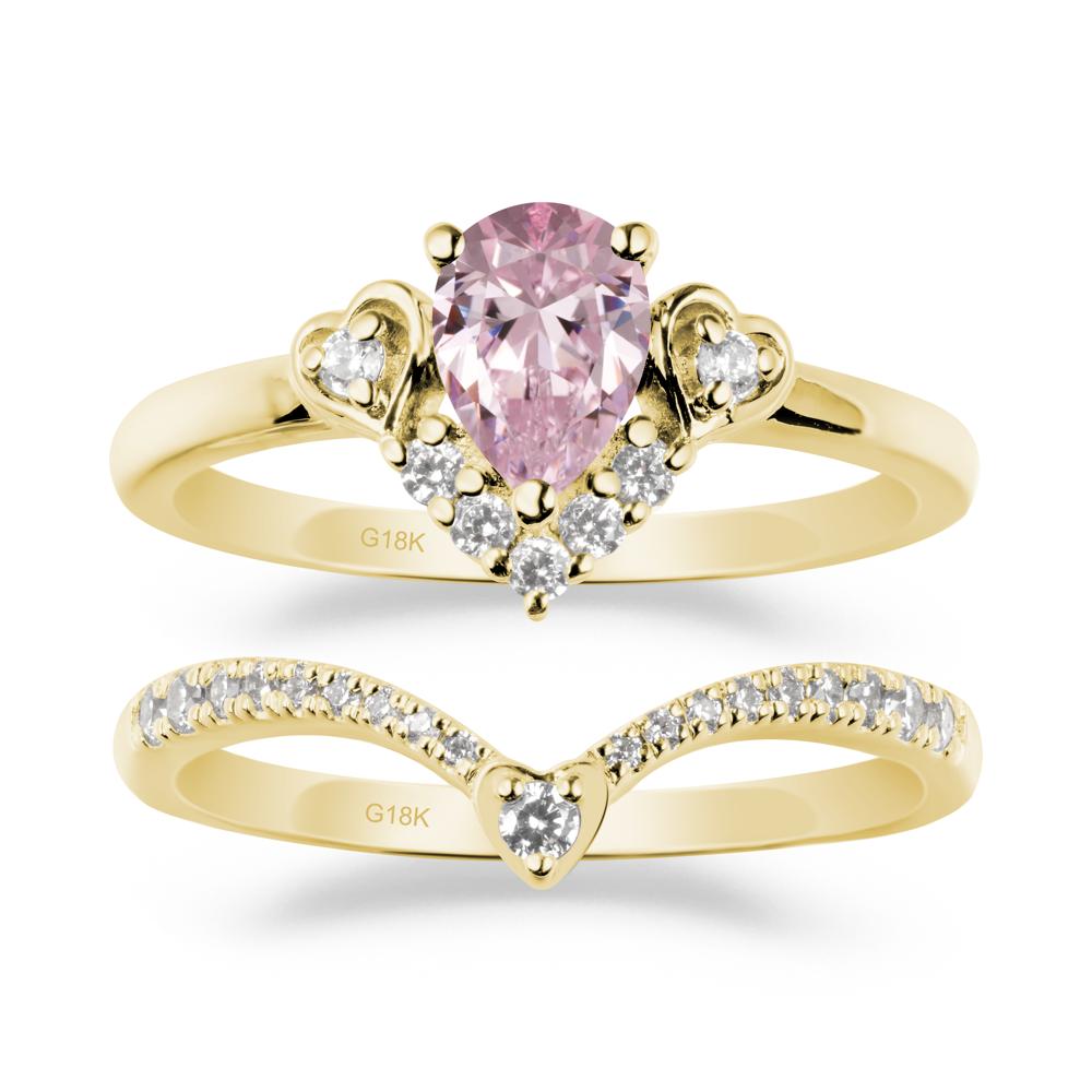 Pink Cubic Zirconia Tiara Ring Set - LUO Jewelry #metal_xxxxx
