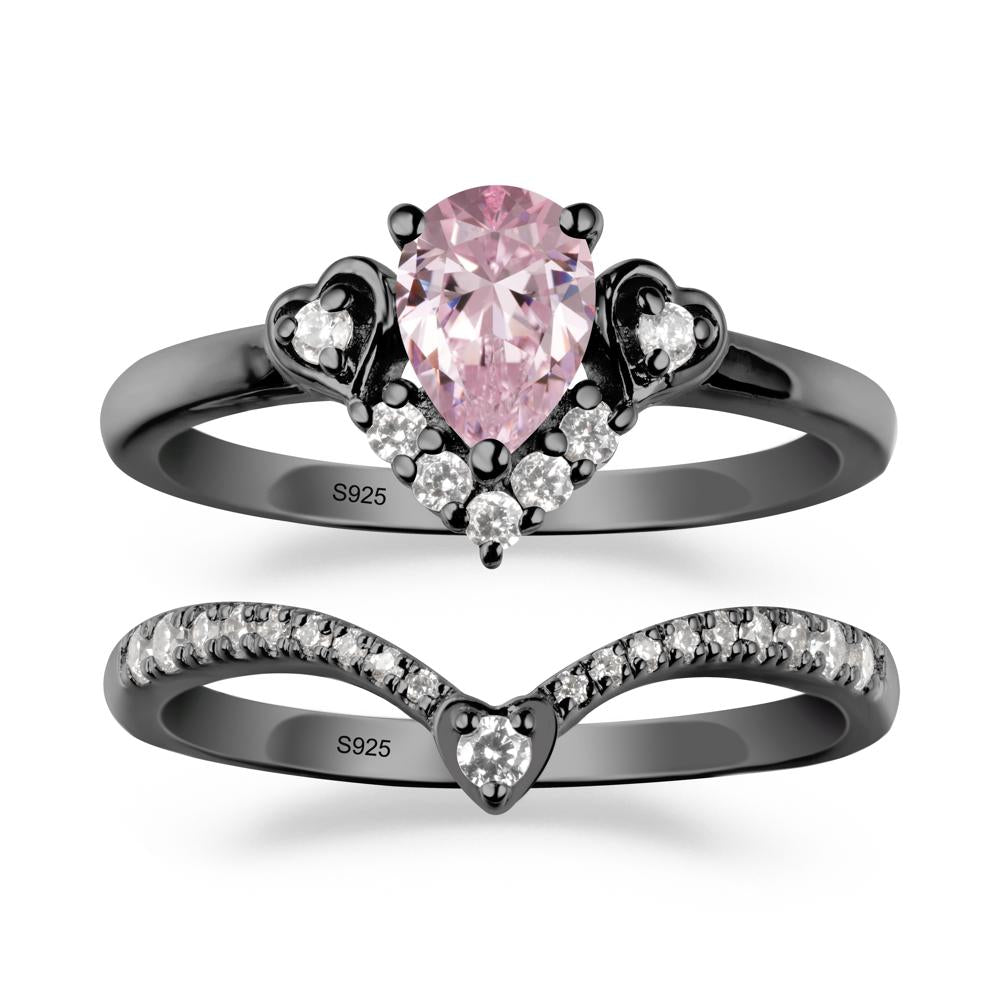 Pink Cubic Zirconia Tiara Ring Set - LUO Jewelry #metal_xxxxx