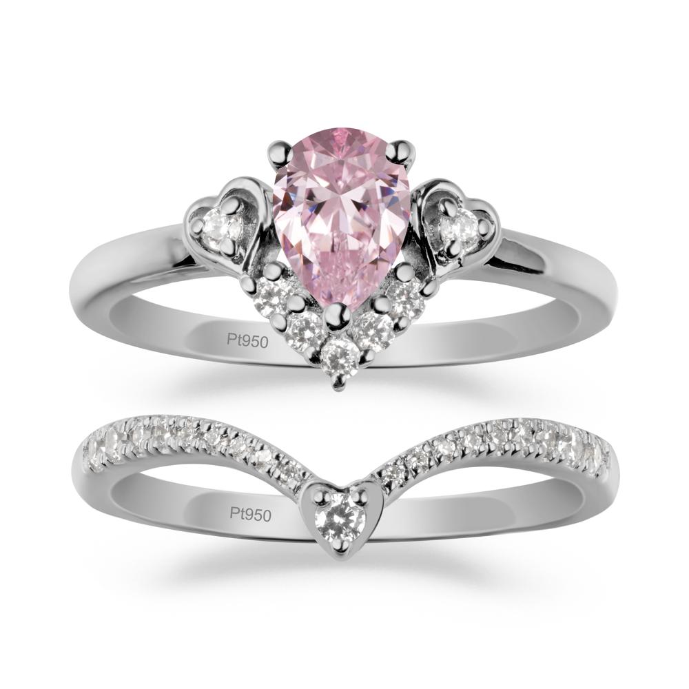 Pink Cubic Zirconia Tiara Ring Set - LUO Jewelry #metal_xxxxx