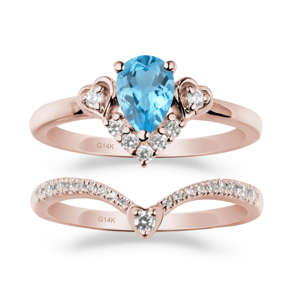 Swiss Blue Topaz Tiara Ring Set - LUO Jewelry #metal_xxxxx