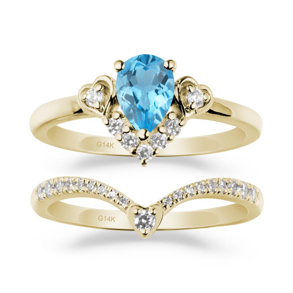 Swiss Blue Topaz Tiara Ring Set - LUO Jewelry #metal_xxxxx