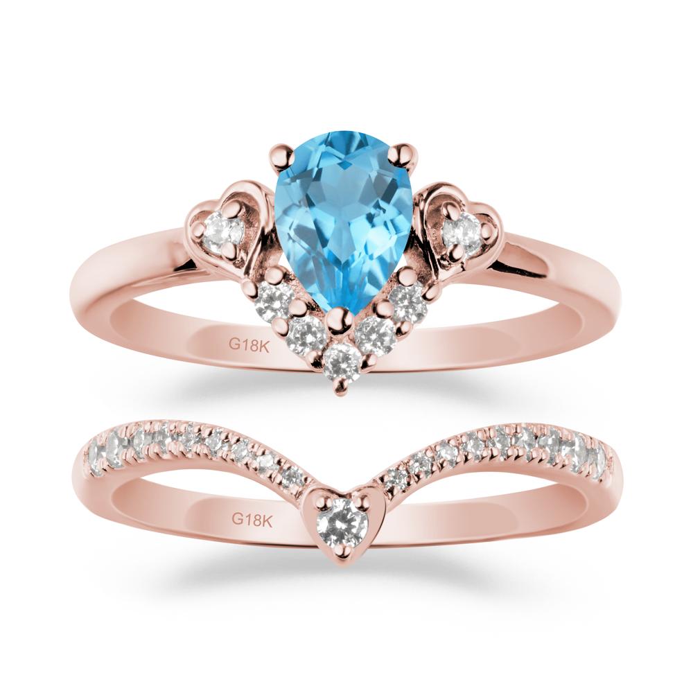 Swiss Blue Topaz Tiara Ring Set - LUO Jewelry #metal_xxxxx