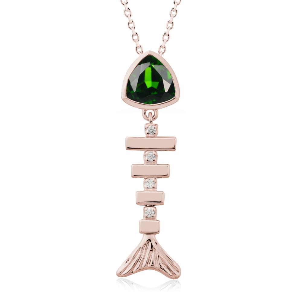Movable Fishbone Diopside Necklace - LUO Jewelry #metal_14k rose gold