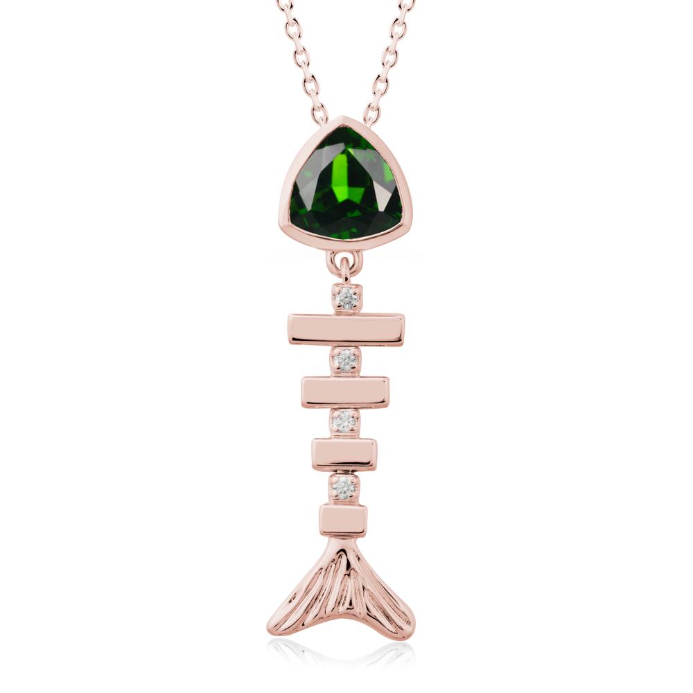 Movable Fishbone Diopside Necklace - LUO Jewelry #metal_18k rose gold