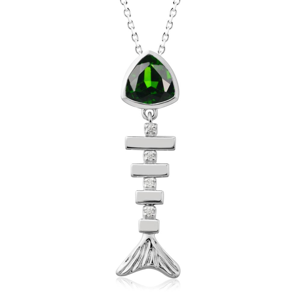 Movable Fishbone Diopside Necklace - LUO Jewelry #metal_18k white gold
