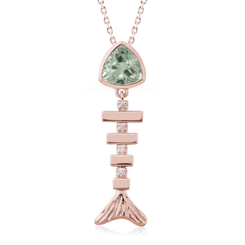 Movable Fishbone Green Amethyst Necklace - LUO Jewelry #metal_18k rose gold