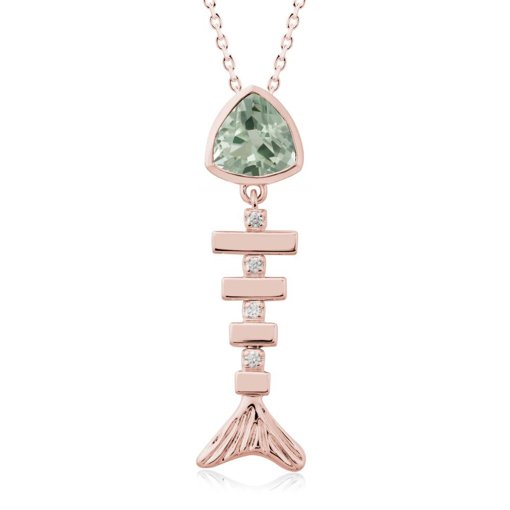 Movable Fishbone Green Amethyst Necklace - LUO Jewelry #metal_18k rose gold