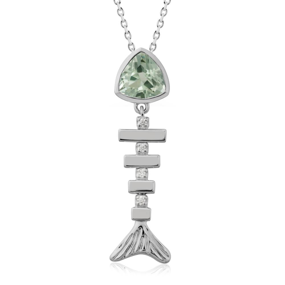 Movable Fishbone Green Amethyst Necklace - LUO Jewelry #metal_platinum