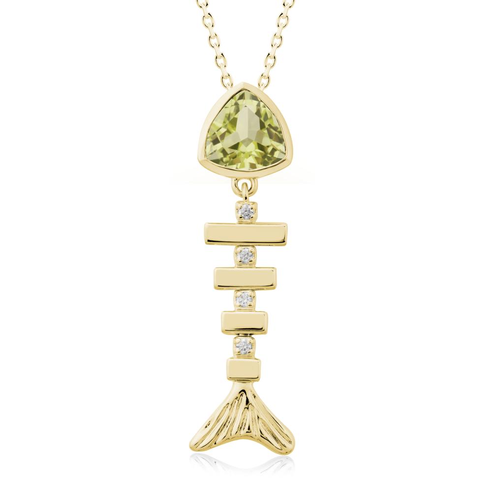 Motion Fishbone Lemon Quartz Pendant Necklace - LUO Jewelry #metal_18k yellow gold