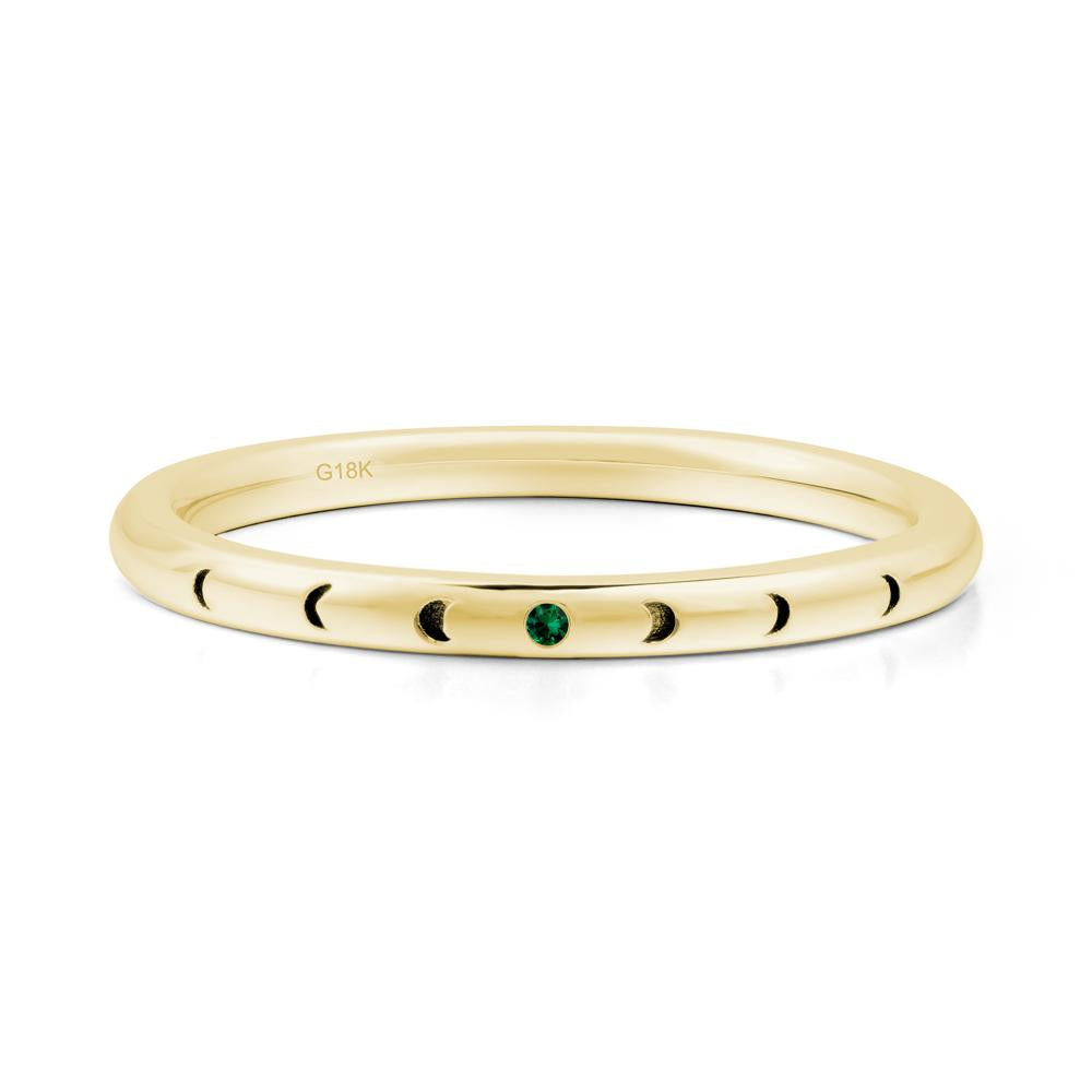 Minimalist Stackable Emerald Wedding Band - LUO Jewelry #metal_18k yellow gold