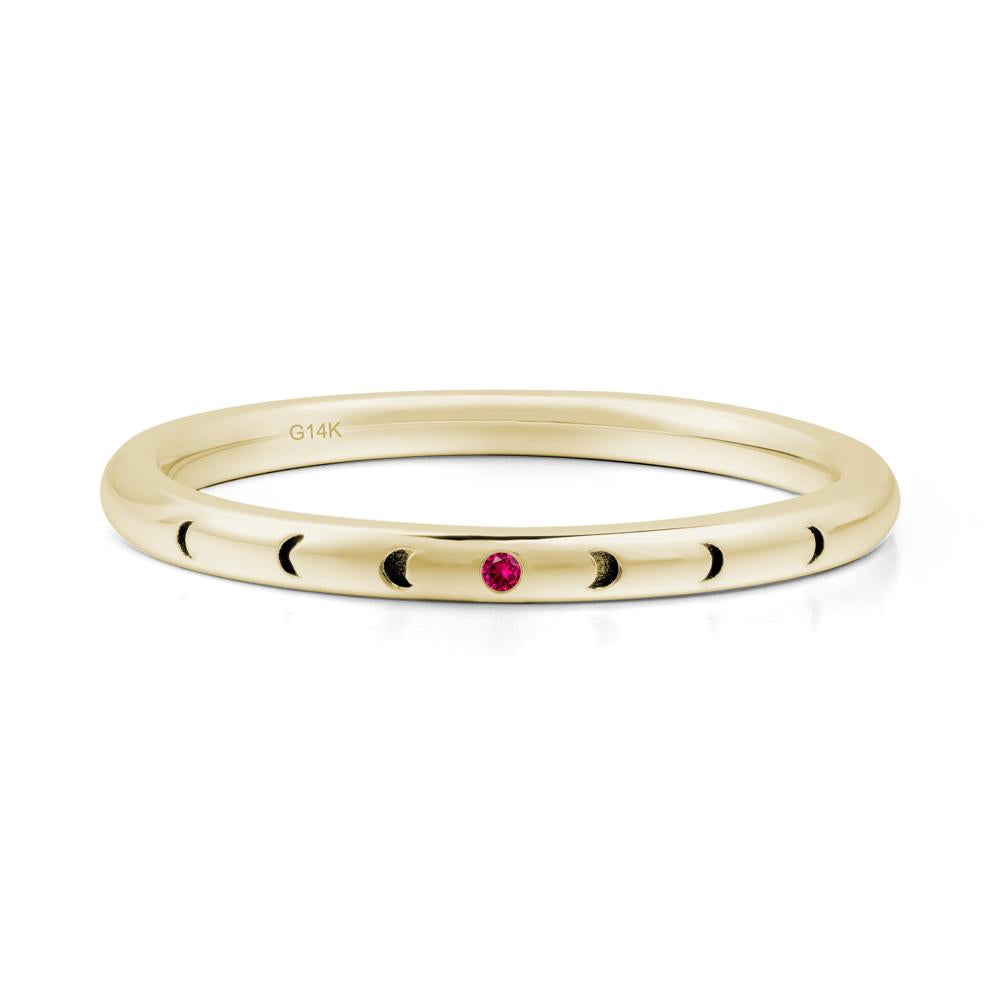 Celestial Moon Stackable Ruby Ring - LUO Jewelry #metal_14k yellow gold