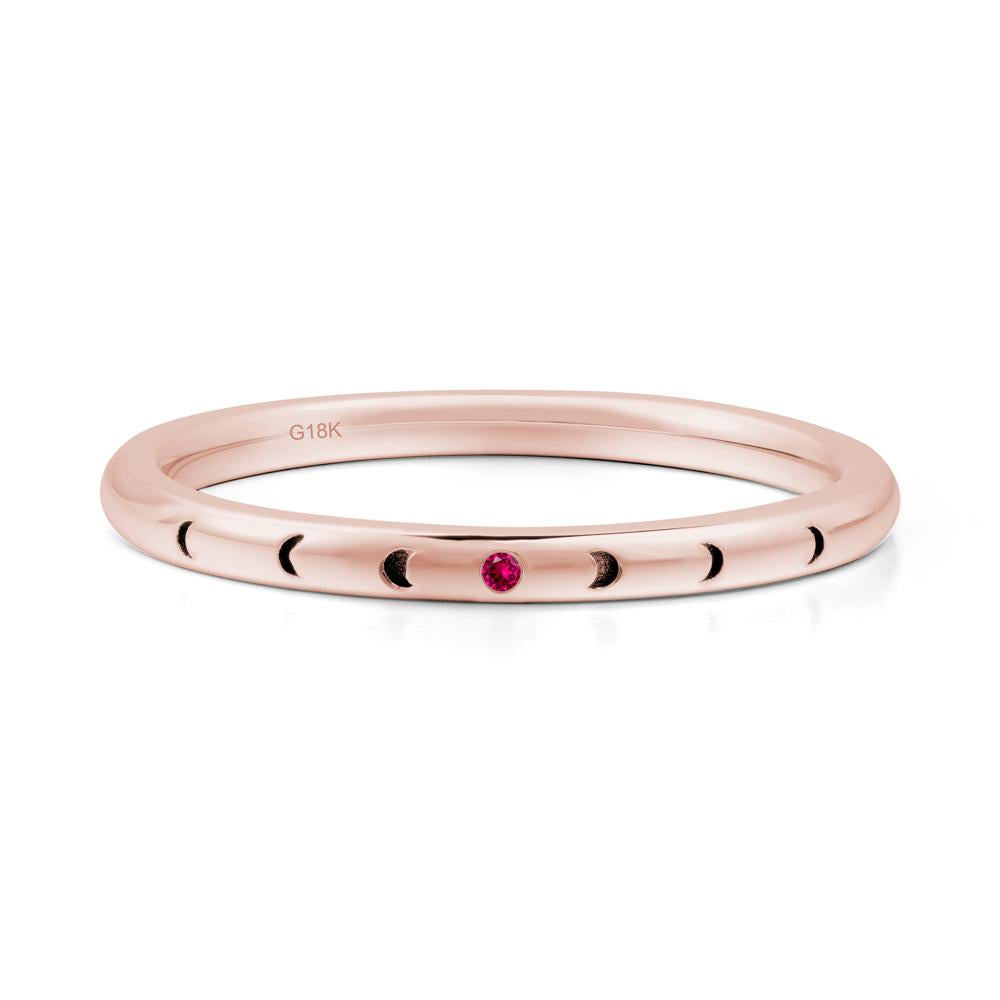Celestial Moon Stackable Ruby Ring - LUO Jewelry #metal_18k rose gold