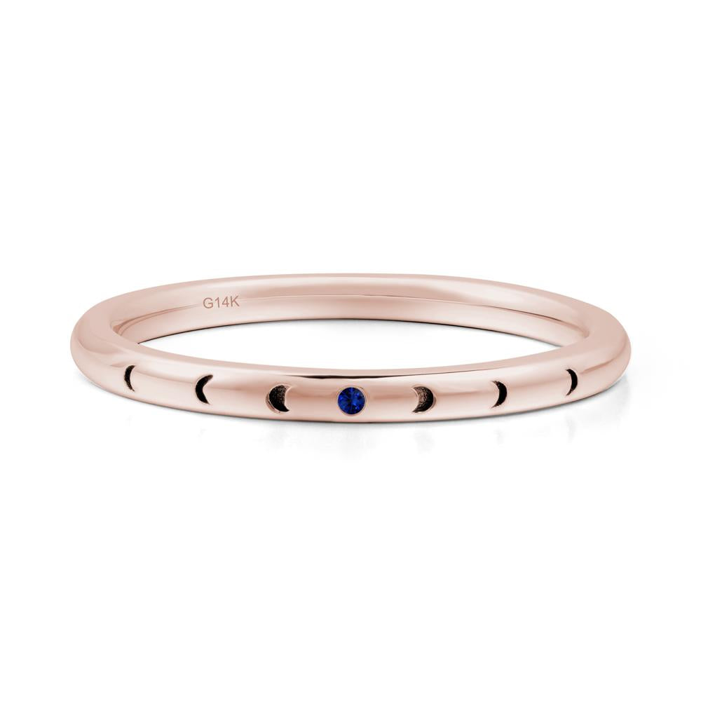 Celestial Moon Stackable Sapphire Ring - LUO Jewelry #metal_14k rose gold