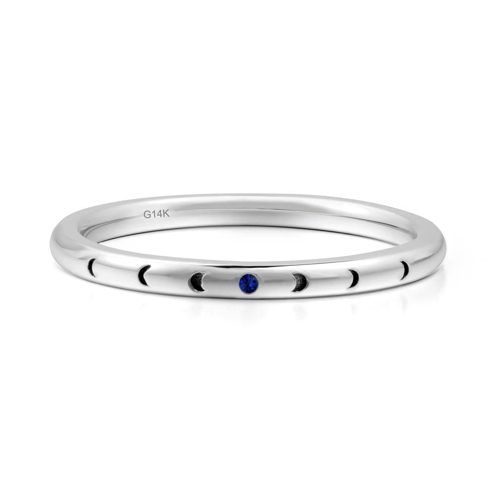 Celestial Moon Stackable Sapphire Ring - LUO Jewelry #metal_14k white gold