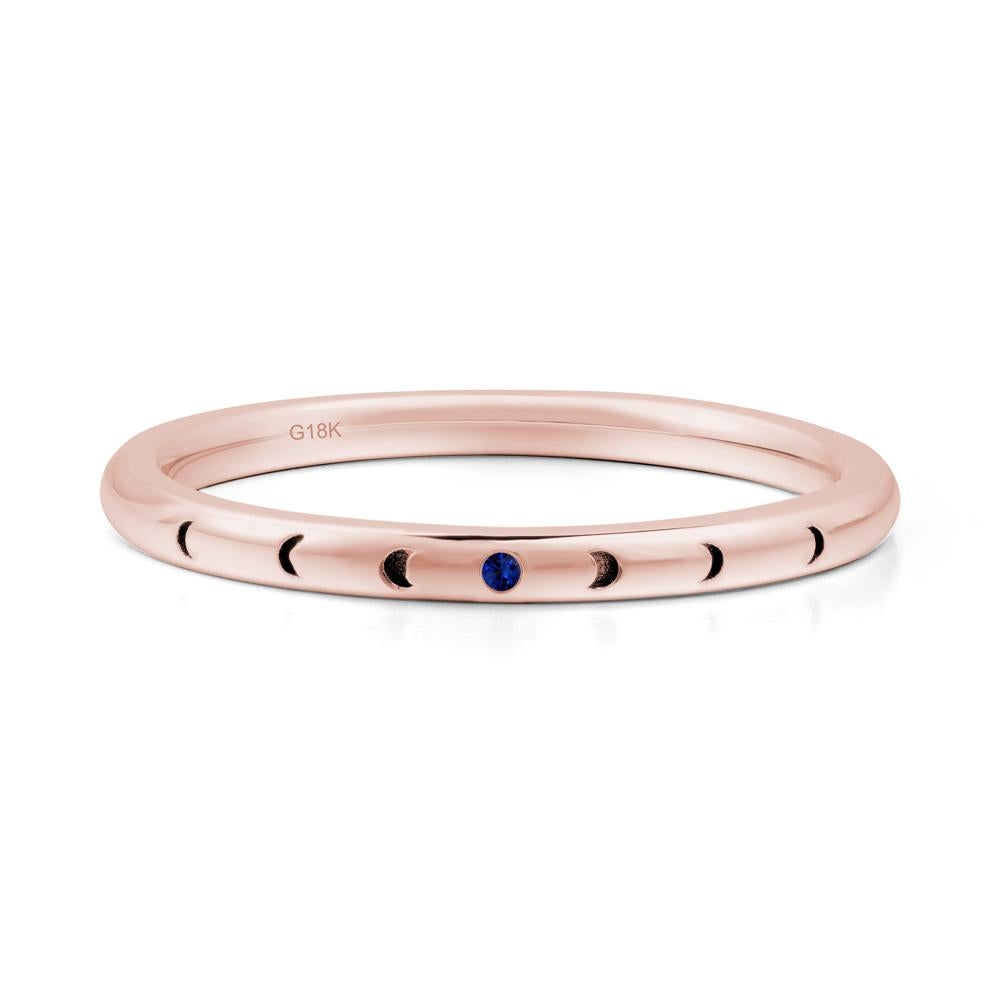Celestial Moon Stackable Sapphire Ring - LUO Jewelry #metal_18k rose gold