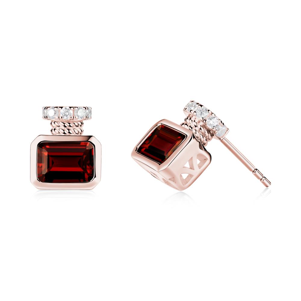 Garnet Perfume Bottle Design Earrings - LUO Jewelry #metal_18k rose gold