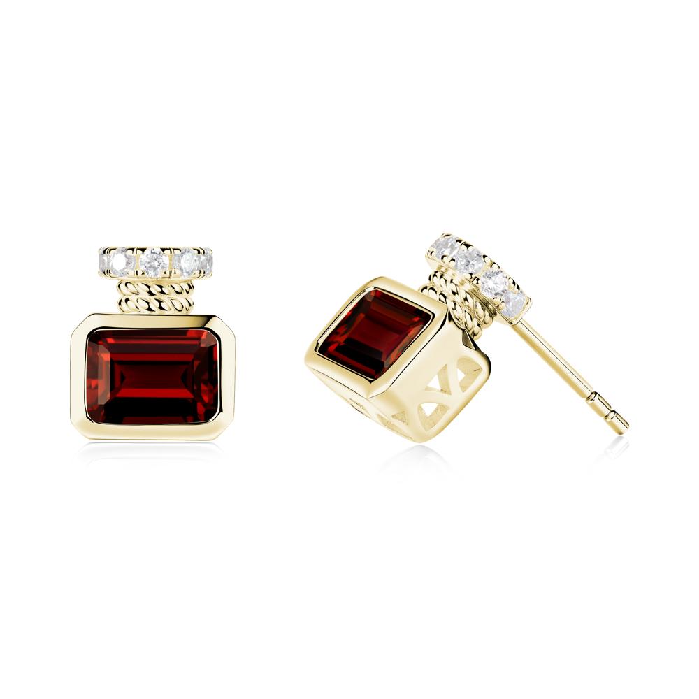 Garnet Perfume Bottle Design Earrings - LUO Jewelry #metal_18k yellow gold