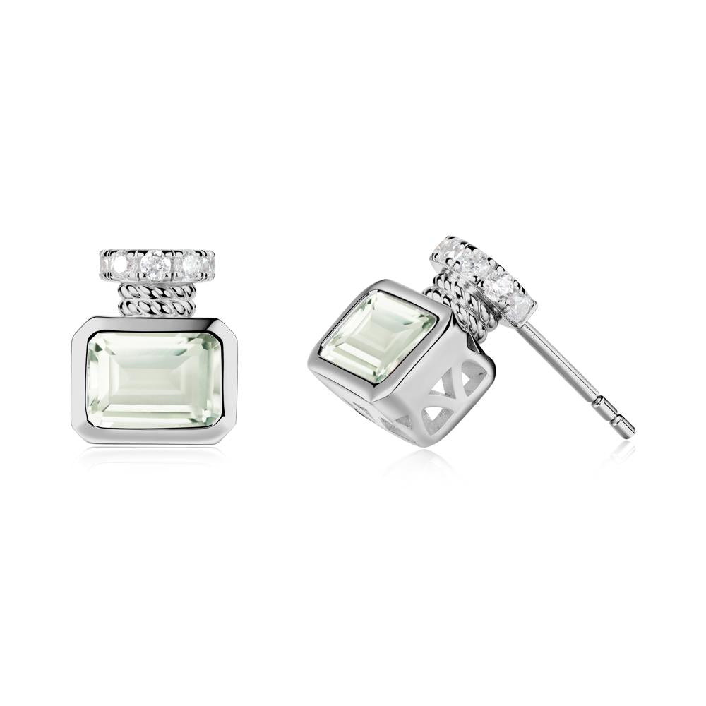 Green Amethyst Perfume Bottle Design Earrings - LUO Jewelry #metal_platinum