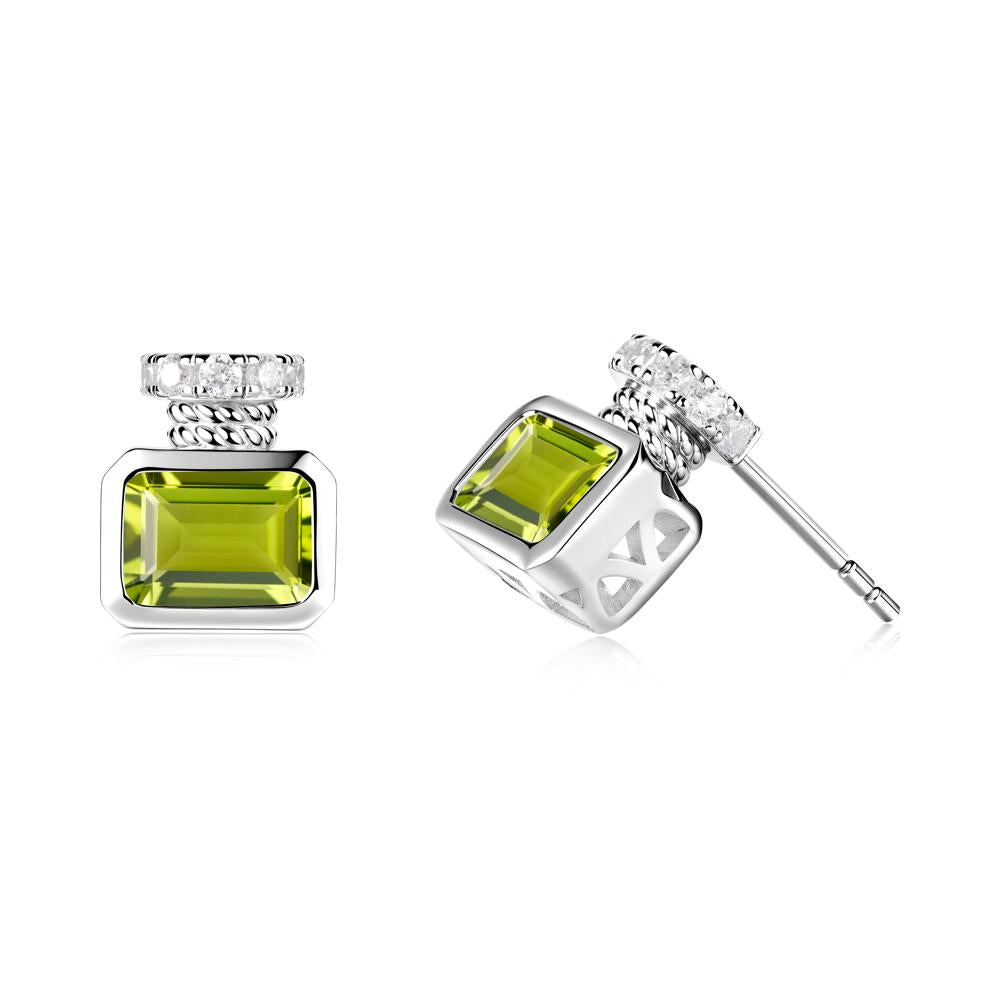 Peridot Perfume Bottle Design Earrings - LUO Jewelry #metal_18k white gold