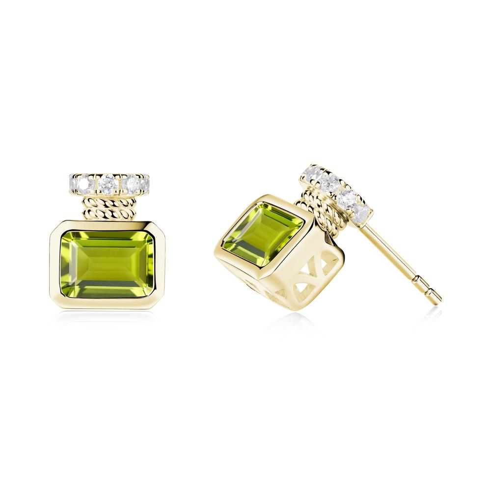 Peridot Perfume Bottle Design Earrings - LUO Jewelry #metal_18k yellow gold