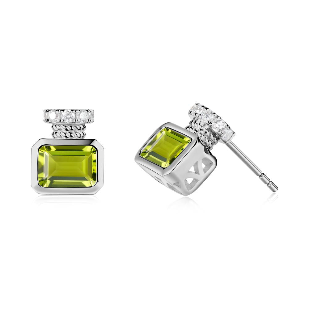 Peridot Perfume Bottle Design Earrings - LUO Jewelry #metal_platinum