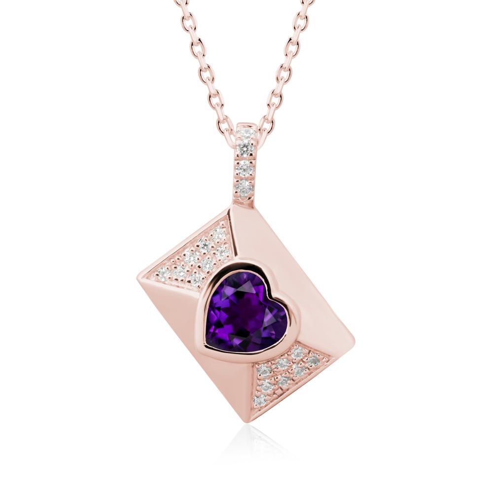 Secret Admirer Amethyst Envelope Necklace - LUO Jewelry #metal_18k rose gold