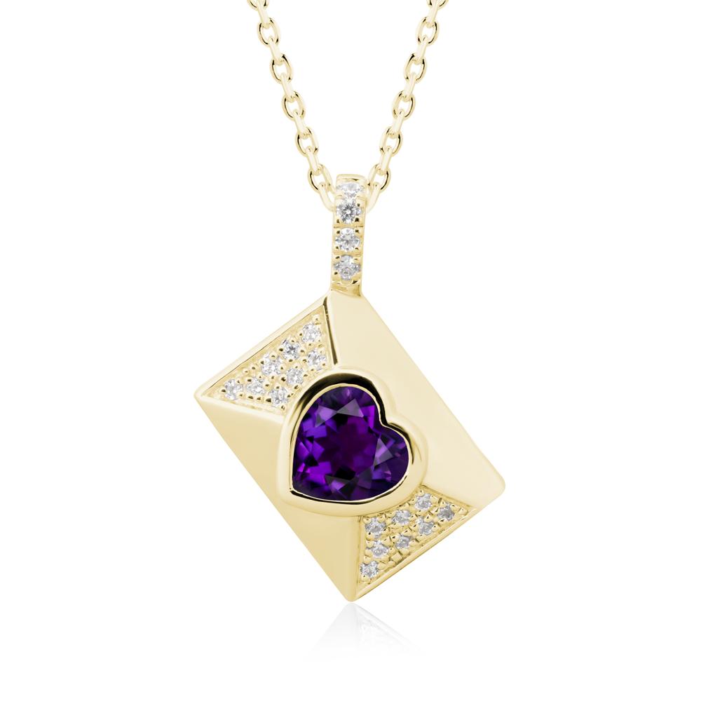 Secret Admirer Amethyst Envelope Necklace - LUO Jewelry #metal_18k yellow gold